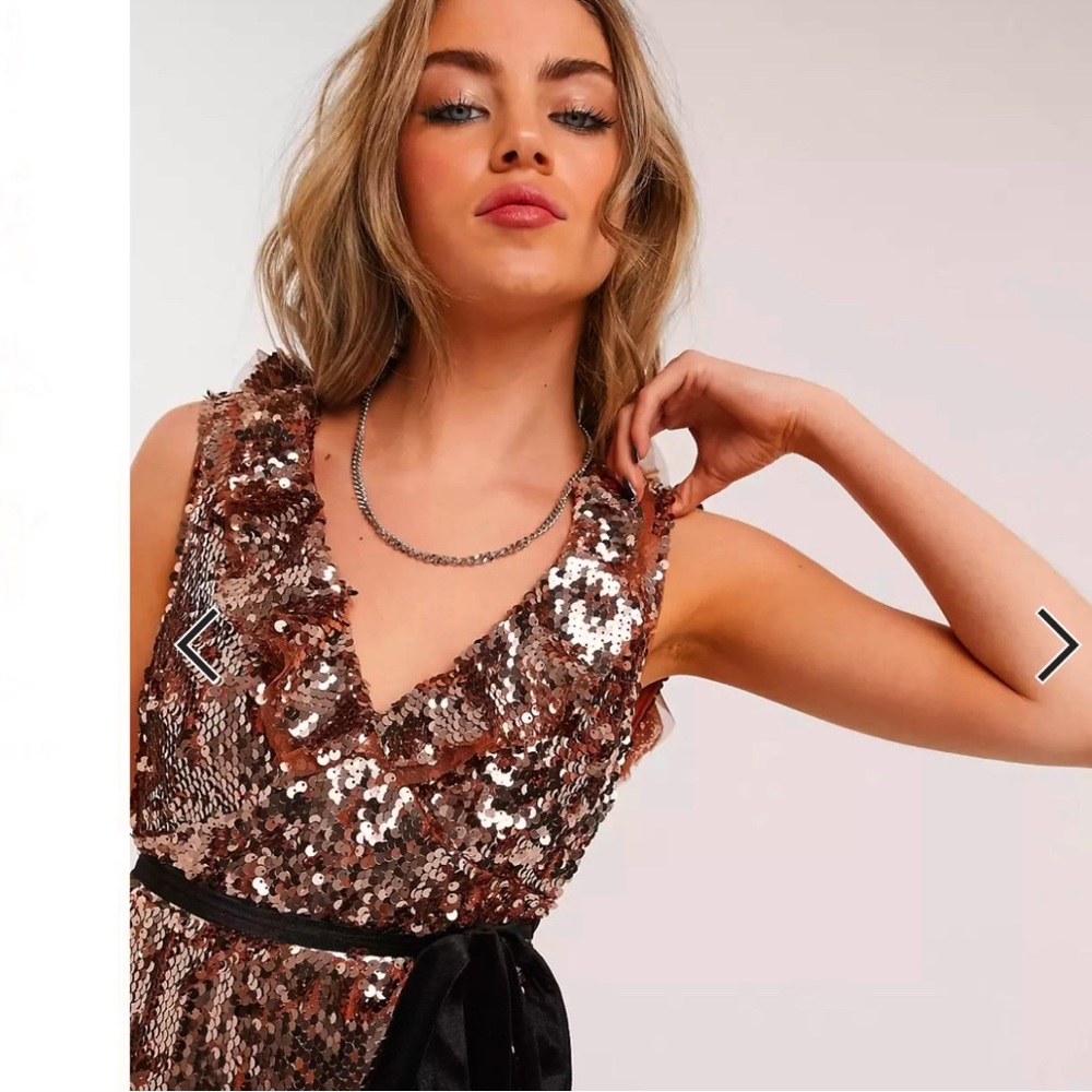 NEW FREE PEOPLE SEQUIN MINI DRESS - Picture 3 of 9